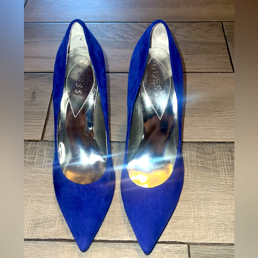Velvety Blue heels by Guess